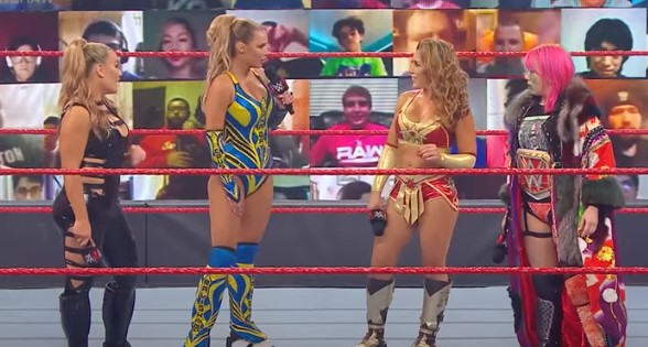 Asuka is confronted by Mickie James, Natalya and Lana: Raw, Aug. 31, 2020